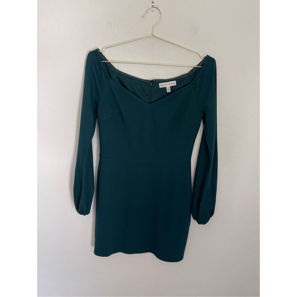 DRESS THE POPULATION Esperanza Long Sleeve Bodycon Dress Size Medium NWOT
